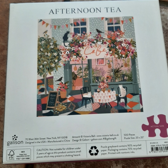Galison Afternoon Tea 500 piece puzzle - Picture 4 of 4